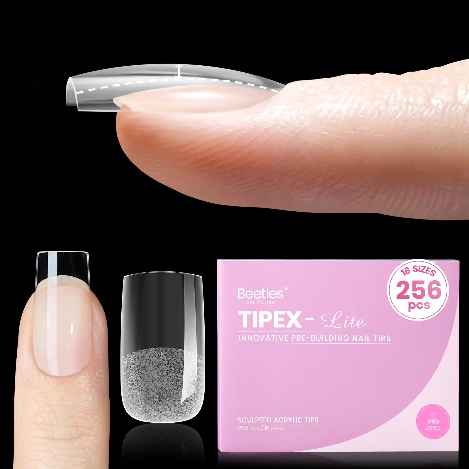 Beetles Tipex Lite Apex Nail Tips, 96PCS, 256PCS, 512PCS 