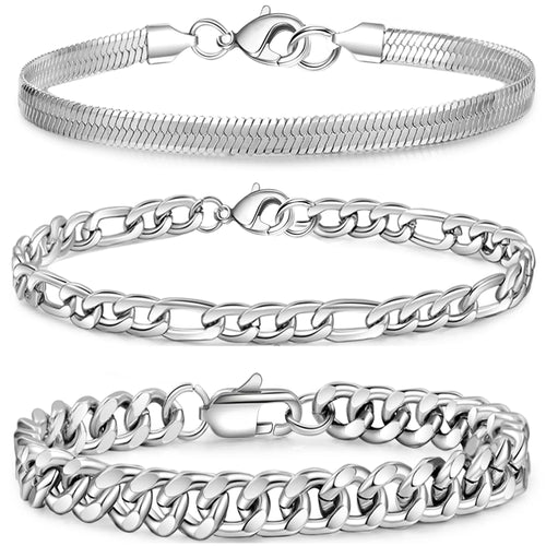 3 Pcs Sterling Silver Plated Bracelets