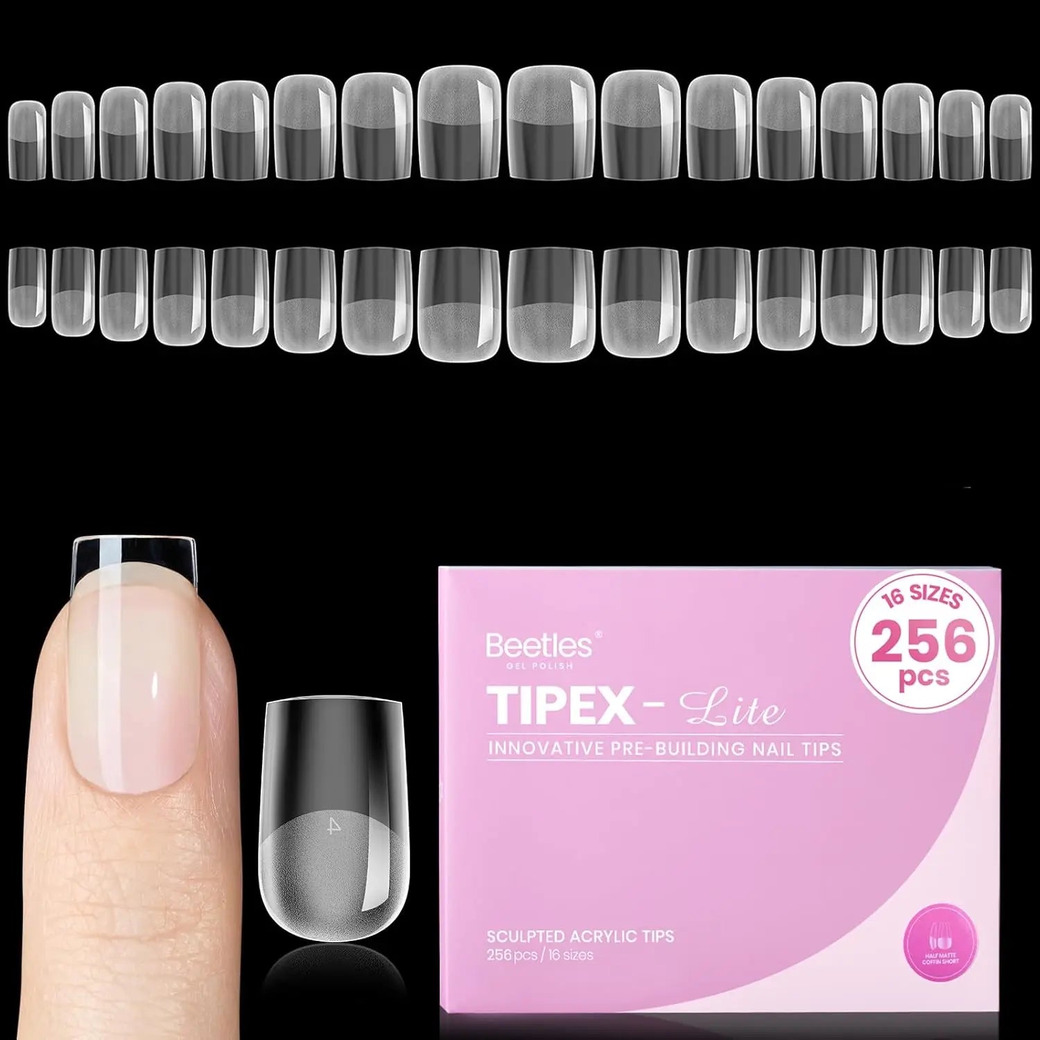 Beetles Tipex Lite Apex Nail Tips, 96PCS, 256PCS, 512PCS 